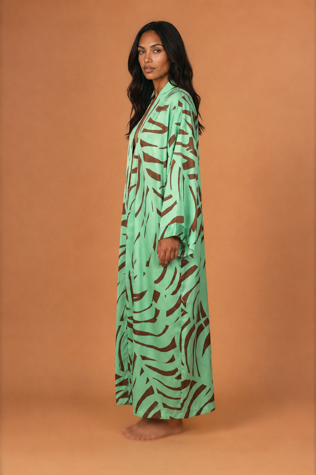 Minted Palm Kimono with matching scarf
