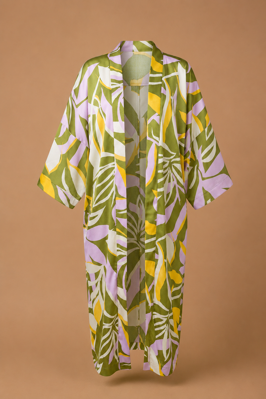 Botanical Muse Kimono with matching scarf