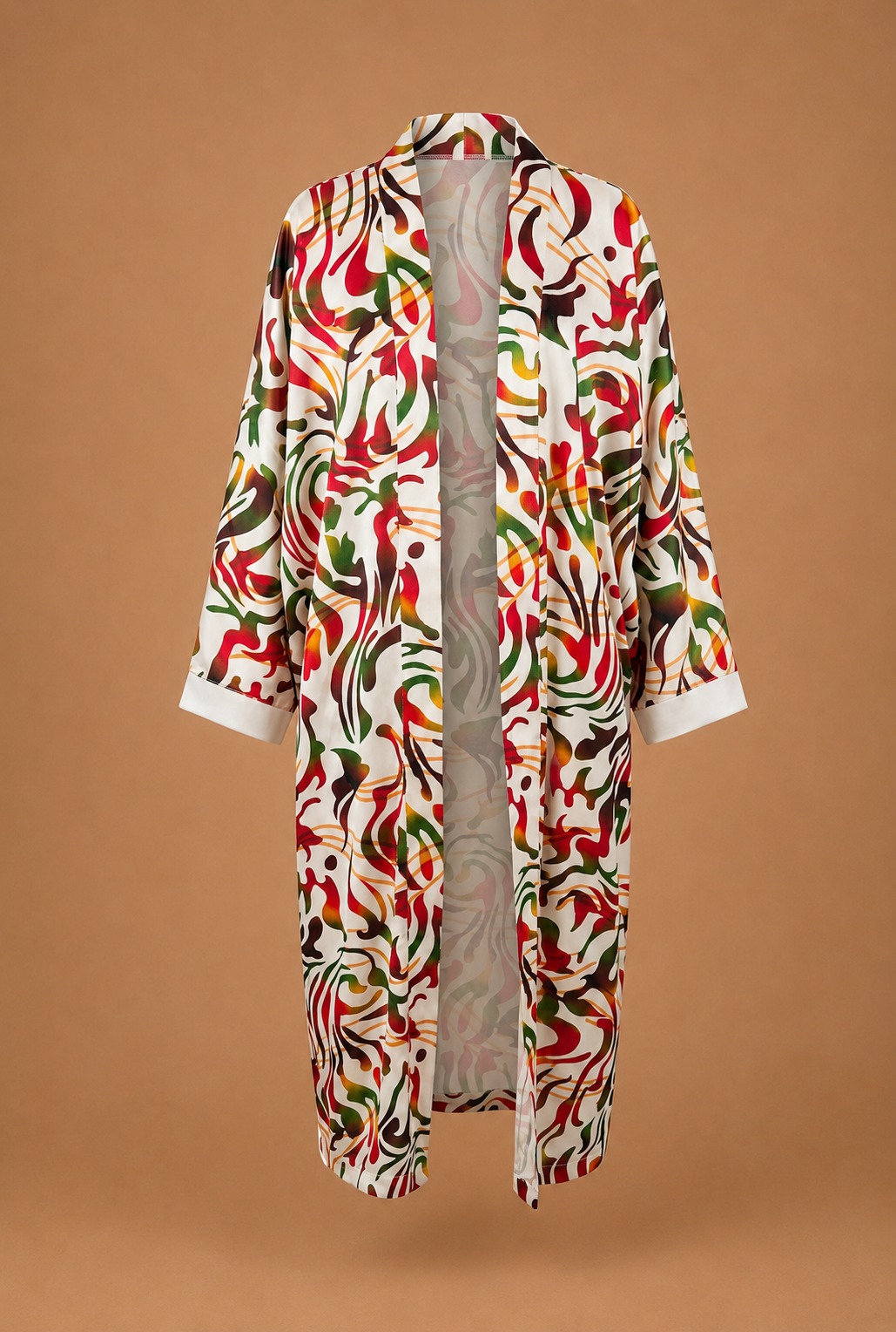 Autumn Brushstroke Kimono with matching scarf